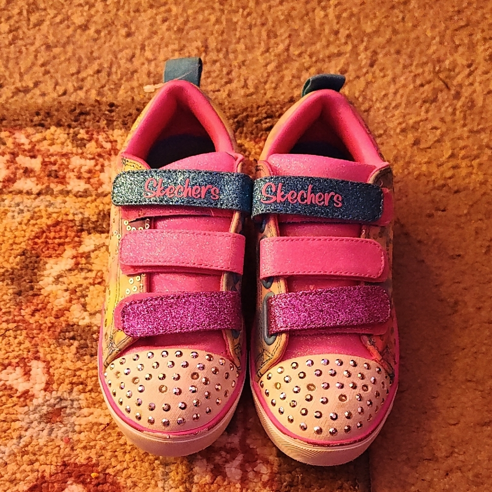 Skechers Kids' Pink and Glitter Sneakers